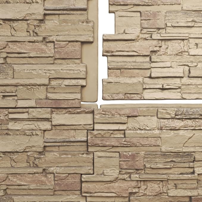 Ekena Millwork 48 5/8"W x 24 3/4"H x 1 1/4"D Cascade Stacked Stone, StoneWall