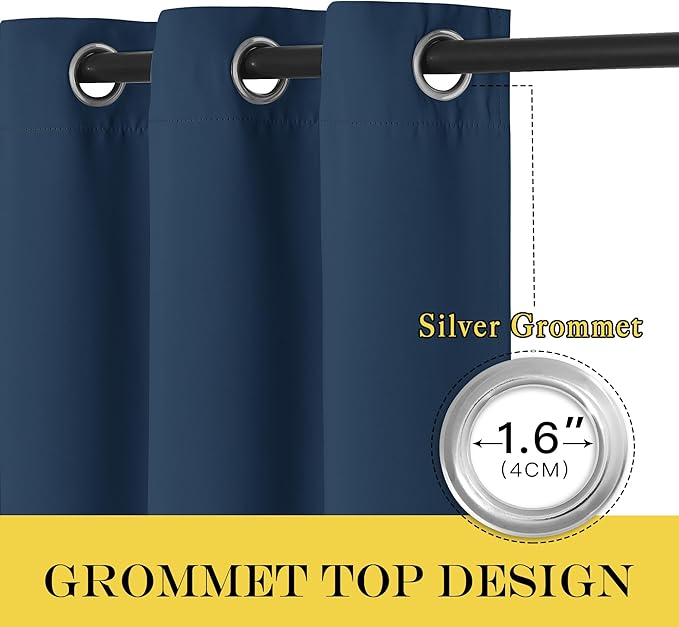 NICETOWN Blackout Curtain Panel 63 inch Long