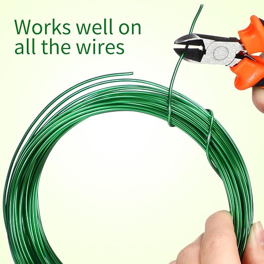 Mudder 5 Roll Aluminum Bonsai Training Wire Tree 160 Feet Total with Bonsai Wire Cutter Anodized Training for Holding Branches Small Trunks(1/1.5/2.0mm,Green)