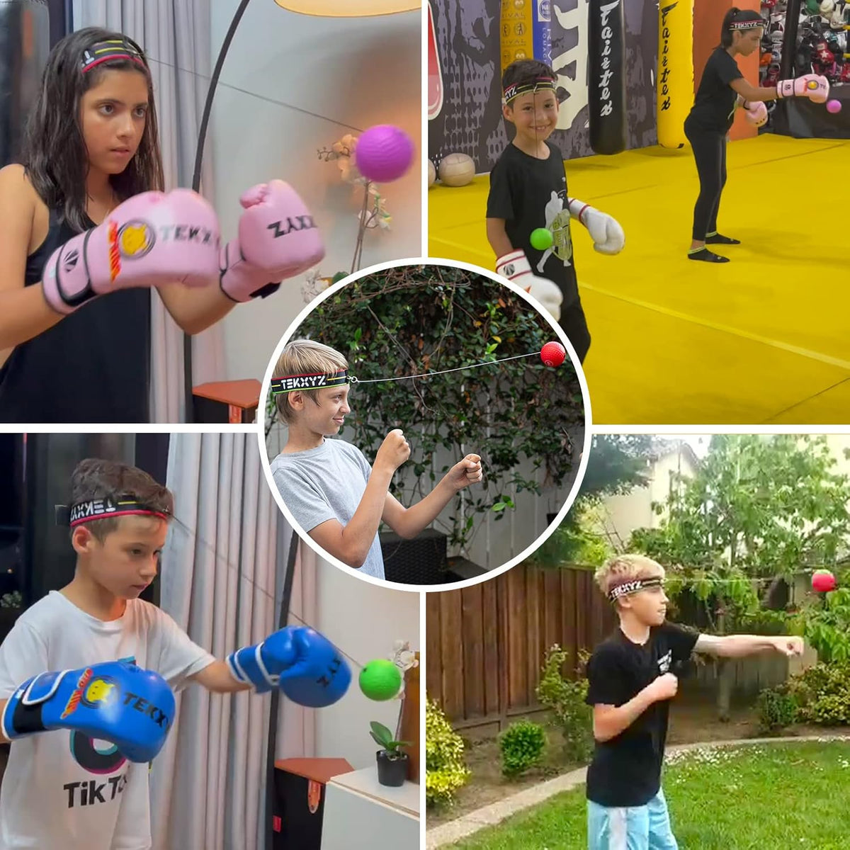 TEKXYZ Boxing Reflex Ball, 2 Difficulty Levels Boxing Ball with Headband, Perfect for Reaction, Agility, Punching Speed, Fight Skill and Hand Eye Coordination Training