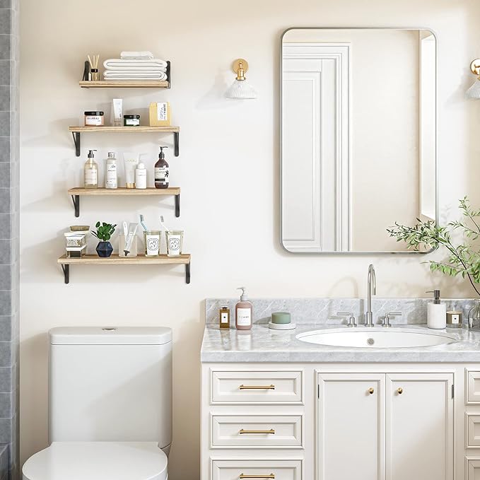 YGEOMER Floating Shelves for Wall Different Sizes Farmhouse Wall Shelf for