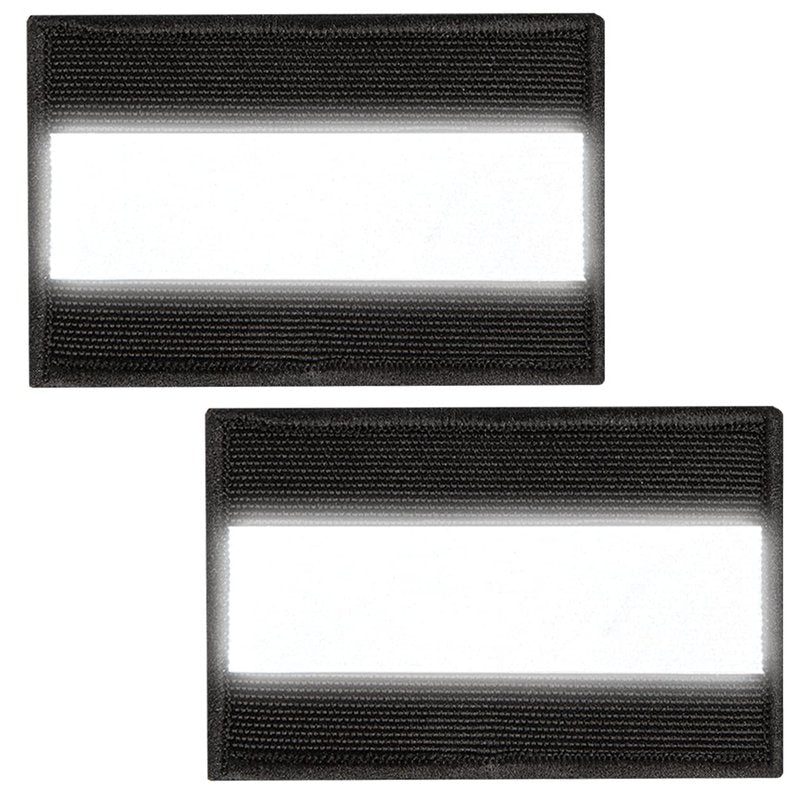 ZESION 2pcs Reflective Safety Patches， Hook and Loop Reflective Patches for Night Sports, Labor Wear, Rain Jackets, Hikers, Dog Tactical Undershirts, Firefighter Rescue Police, Black