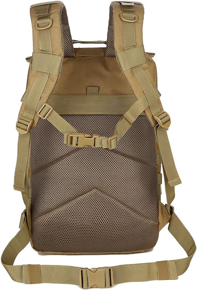 QT&QY Military Tactical Backpack - 45L Molle Army Assault Pack for Hiking & Trekking
