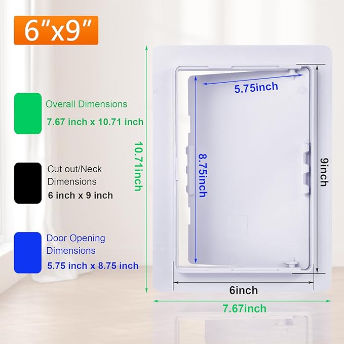 Suteck Plastic Access Panel for Drywall Ceiling 6 x 9 Inch Reinforced Plumbing