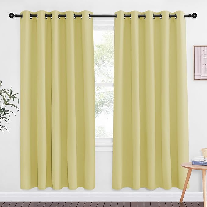 NICETOWN Paler Yellow Blackout Curtains