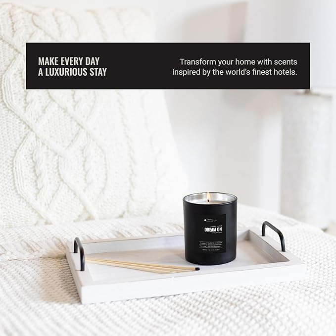 Hotel Collection - My Way Single Wick Classic Candle - Hotel Inpsired Luxury Candle - 90 - Hours Burn Time - Hints of Oud Wood, Leather, and Sandalwood - 14 oz - Black