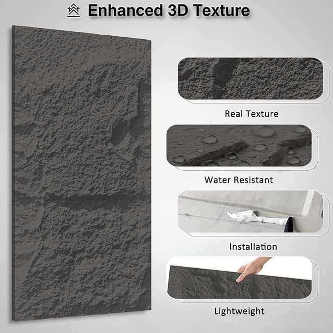 3D Faux Stone Wall Panels, 1.18" wall Panels