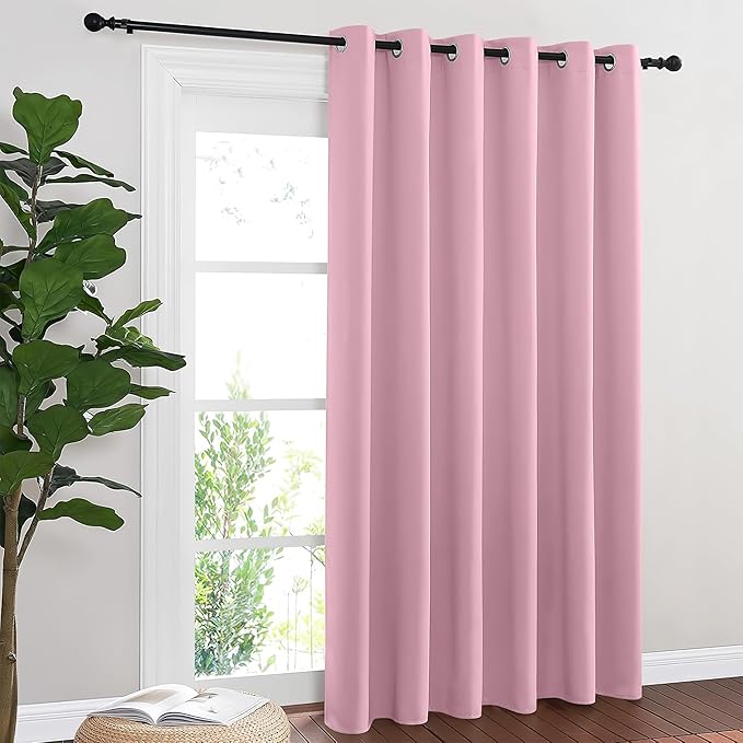 NICETOWN Blackout Sliding Door Curtains 84 Inch Length, Extra Wide Room Divider