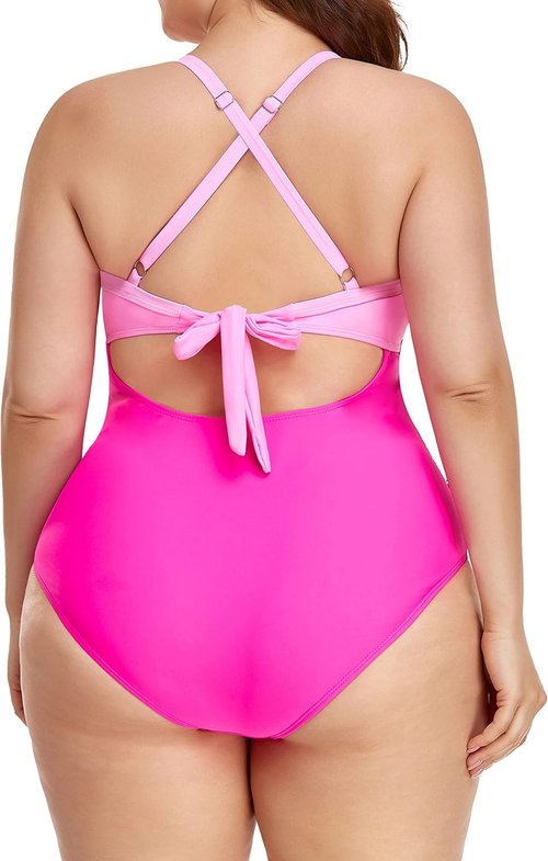 Eomenie Women's One-Piece Swimsuit - Tummy Control Cutout Design | High-Waisted Wrap Tie Back Style