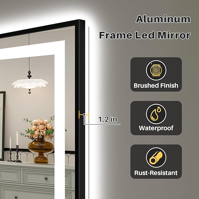 60x40 Inch LED Bathroom Mirror
