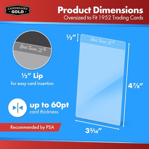 Cardboard Gold Card Saver | Semi-Rigid Trading Card Holders - PSA-Approved Protectors for Sports Cards (1-1000 Count)