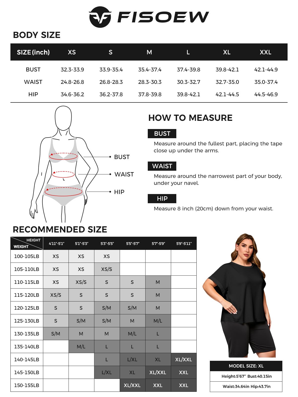 Fisoew Womens Plus Size Open Back Workout Tops Black