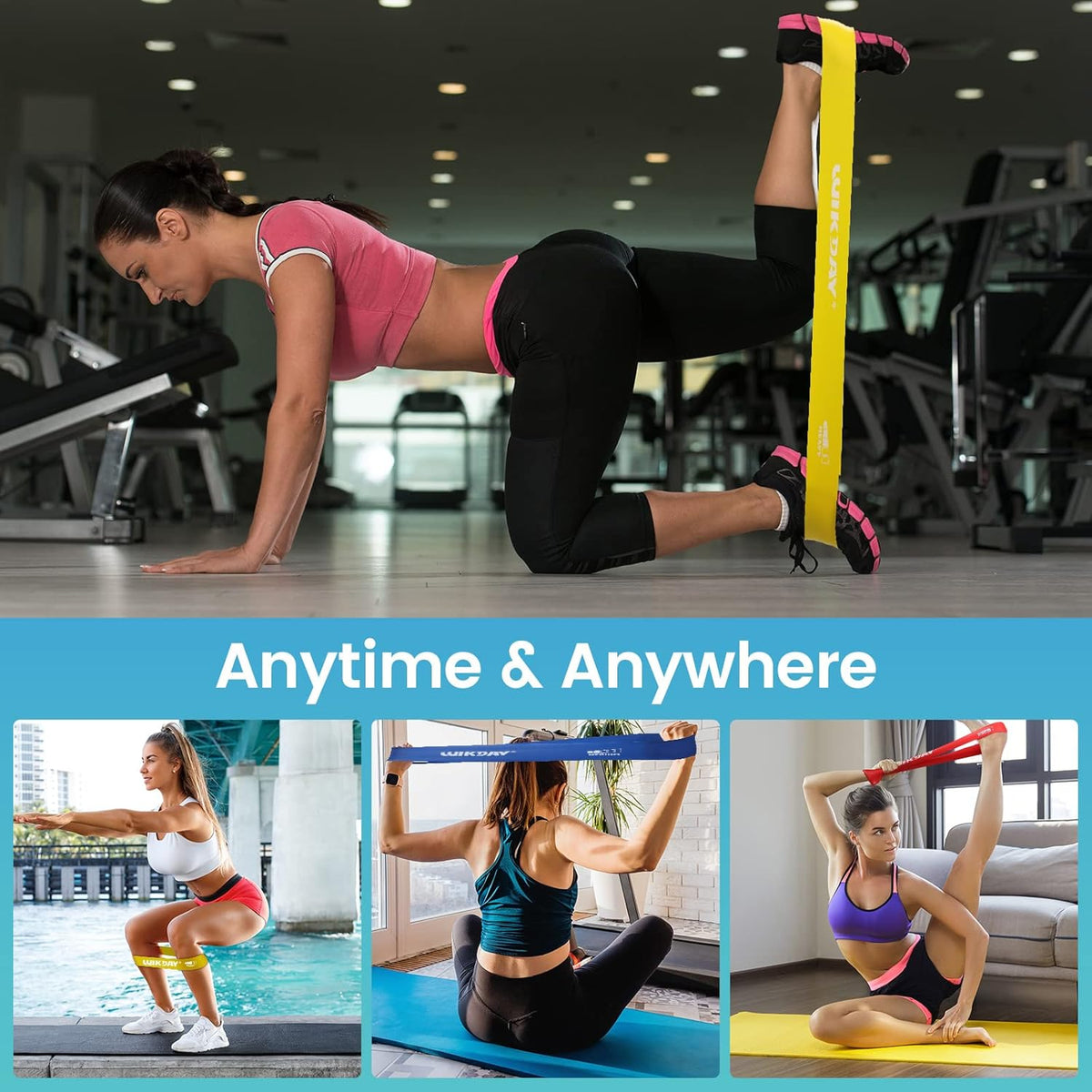WIKDAY Resistance Bands - Versatile Workout Loop Bands Set for Men & Women | 5-Piece for Stretching & Training