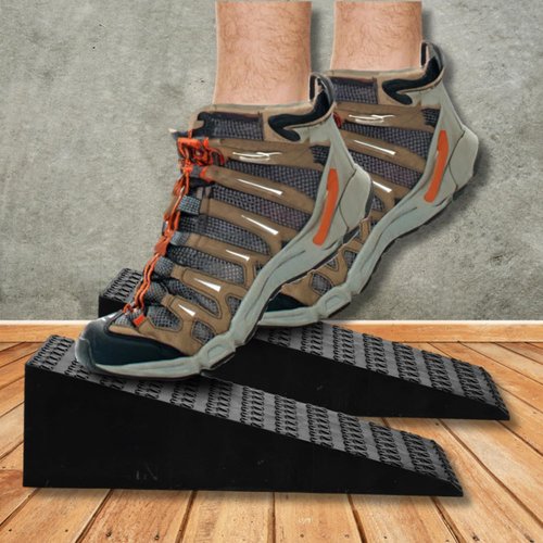 Deep Impact 2PCs Squat Wedge Block – Adjustable Slant Board for Heel Elevated Squats, Calf Raises, Weightlifting, Deadlift Platform, Foot Exercise Ramp for Enhanced Mobility & Strength