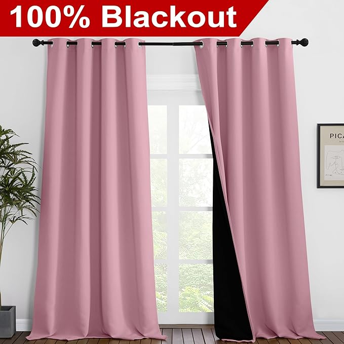 NICETOWN 100% Blackout Blinds, Laundry Room Decor Window Treatment Curtains