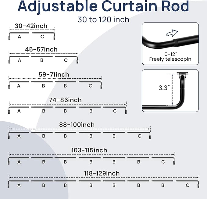ENJOYBASICS Blackout Curtain rod