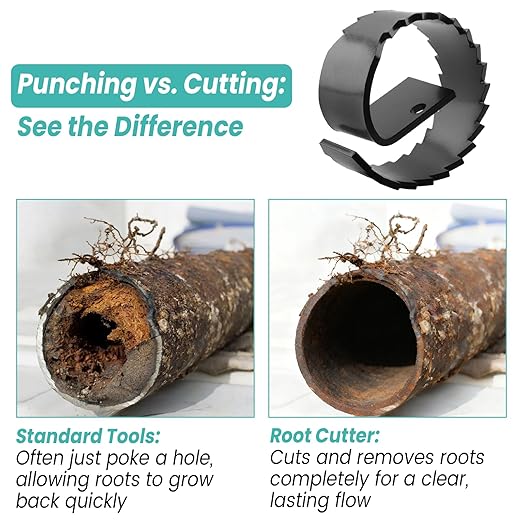 QQZ General Drain Cleaner Heavy Duty Saw Blade 3HDB, Root Cutter for Drain Cleaning