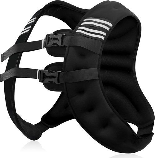 NATURELUX Weighted Vest for Men & Women - Adjustable 5-30lbs with Reflective Stripe | Ideal for Strength Training & Running