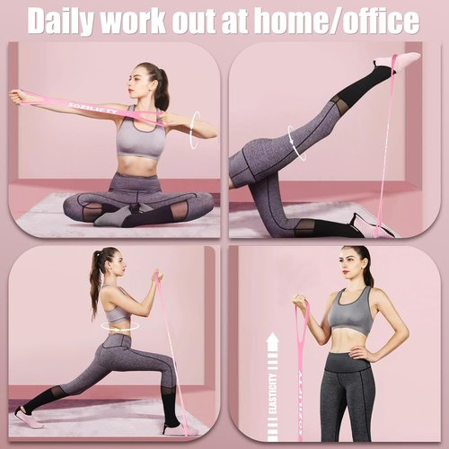 Figure 8 Resistance Band - Upgraded Elastic Stretch Bands with Storage Bag for Yoga & Pilates Workouts