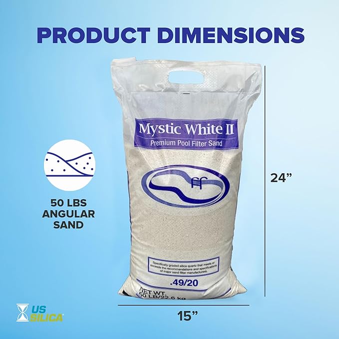 U.S. Silica 3 Pack Mystic White II Sand for Above Ground and Inground Pool Filter Pumps, 50 Lb - Accessories and Supplies for Swimming Pool System Cleaning and Maintenance