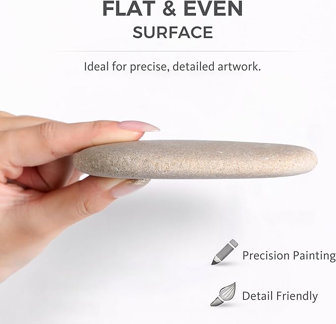 ROCART 12 PCS Extra Large 4.15-5.30" Smooth Natural River Rocks for Painting, Flat Painting Rocks & Craft Stones for Arts, DIY Projects & Creative Studios
