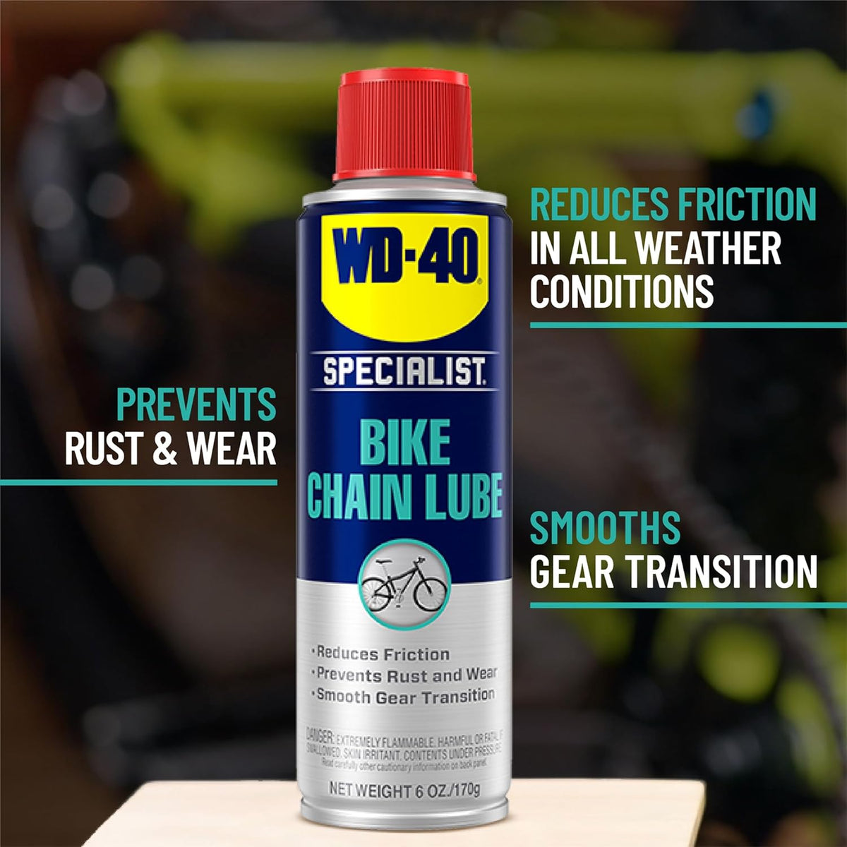 WD-40 Specialist Bike Chain Lube - High-Performance Lubrication for Smooth Riding | 6 OZ