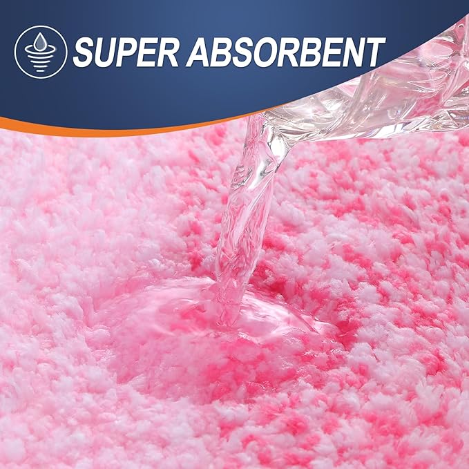 OLANLY Bathroom Runner Rugs 47x24, Extra Soft Absorbent Microfiber Bath Rugs, Rubber Backing, Quick Dry, Machine Washable Bath Mats for Bathroom Floor, Tub and Shower, Home Decor Accessories, Pink