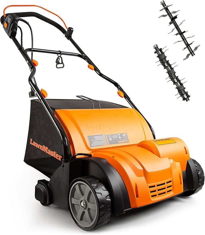LawnMaster 15” 13 Amp Dethatcher and Scarifier with 10.5 Gallon Collection Bag-GV1314