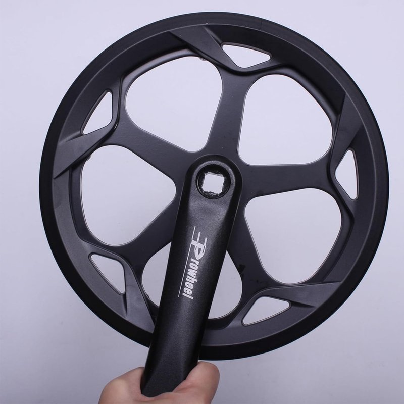 PROWHEEL 152MM/160MM/165MM/170MM/175MM Bike Crankset,46T/48T/52T Steel Chainring Bike Crank Arm Set,Double ChainWheel and Replacement Chain Guard,Compatible with City Bike,MTB,Electric Bicycle,Cargo