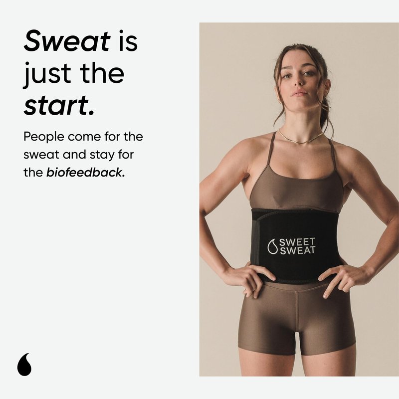 Sports Research Sweet Sweat® Waist Trimmer for Women and Men - Sweat Band Waist Trainer for High-Intensity Training & Workouts Black/White