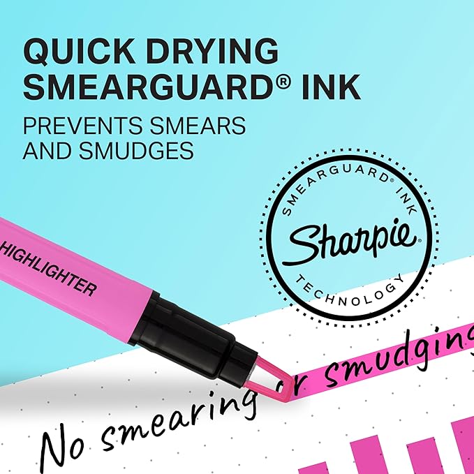 Sharpie Clear View Highlighters, With See-Through Chisel Tip, Assorted Colors, 12 Count - School, Teacher, Office Supplies