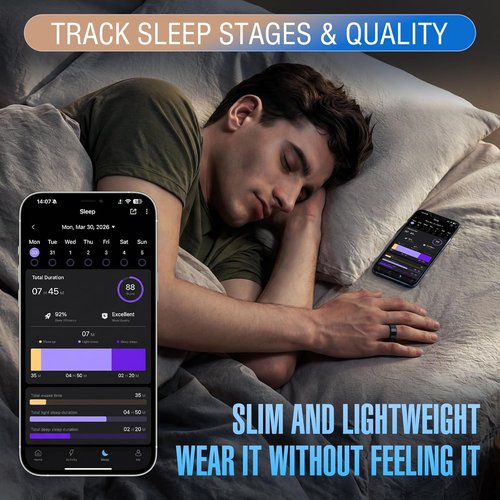 Halo Ring Smart - Fitness Tracker with Sensor Technology | iOS & Android Compatible, Long Battery Life