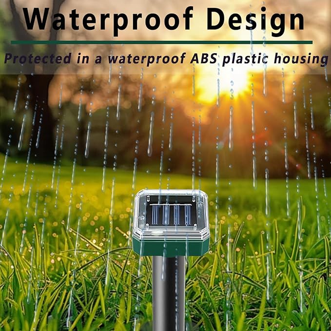Pack of 10 Solar Mole Repellent Sonic Gopher Repellent Vole Chaser Mole Deterrent Sonic Spikes Repellent Ultrasonic Pest Control Outdoor Keep Moles Out of Yard Lawn