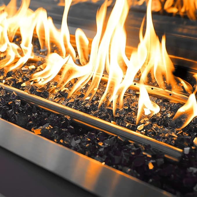 Mr. Fireglass 20 Pounds Black Reflective Fire Glass, 1/2 Inch High Luster Reflective Tempered Glass Rocks for Fire Pit Table Fireplace and Landscaping, Decorative Propane Gas Fireplace Glass Rocks