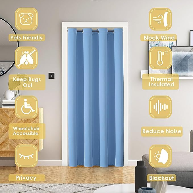 ChrisDowa Blackout Door Curtains