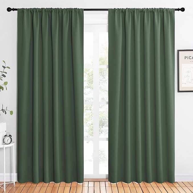 NICETOWN 2 Panels Blackout Curtains, Rod Pocket Thermal Insulated Drapes 84