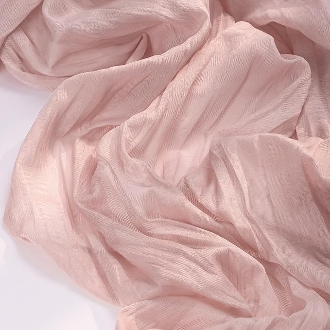 Socomi 3pcs Pink Cheesecloth Table Runner Fall Thanksgiving Boho Rustic Gauze Dusty Pink Farmhouse 120 inch 10FT Cheese Cloth Runner for Wedding Party Baby Shower Birthday Home Decor