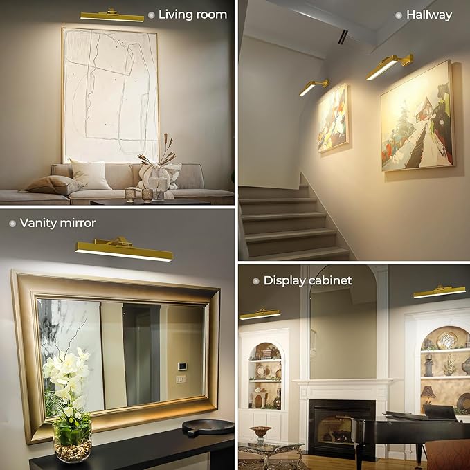 Afyuol Picture Lights for Wall, Battery Operated Picture Light 16in Art Light