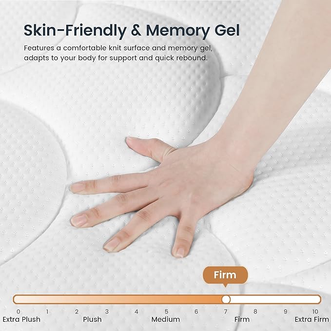 California King Mattress, 14 Inch Gel Memory Foam Hybrid Mattress Cali King Size Bed in a Box, Pressure & Pain Relief, Firm, Individual Pocket Spring, Edge Support, CertiPUR-US
