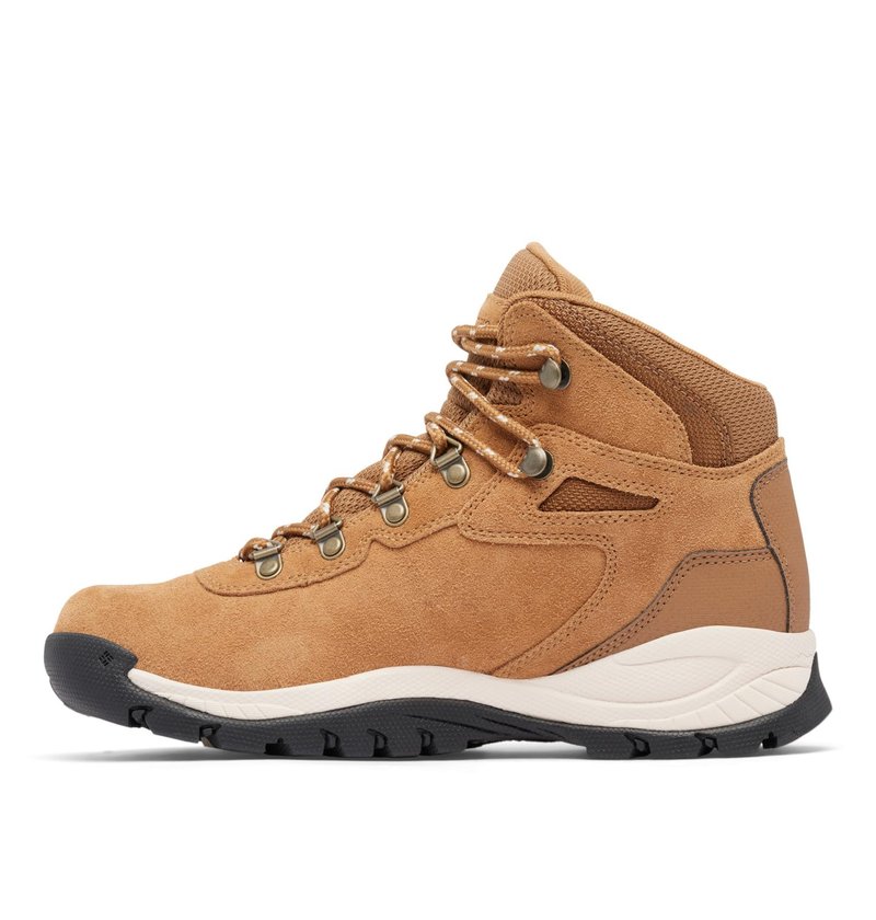 Columbia Womens Newton Ridge Plus Waterproof Amped, Elk/Dark Stone, 5 Wide