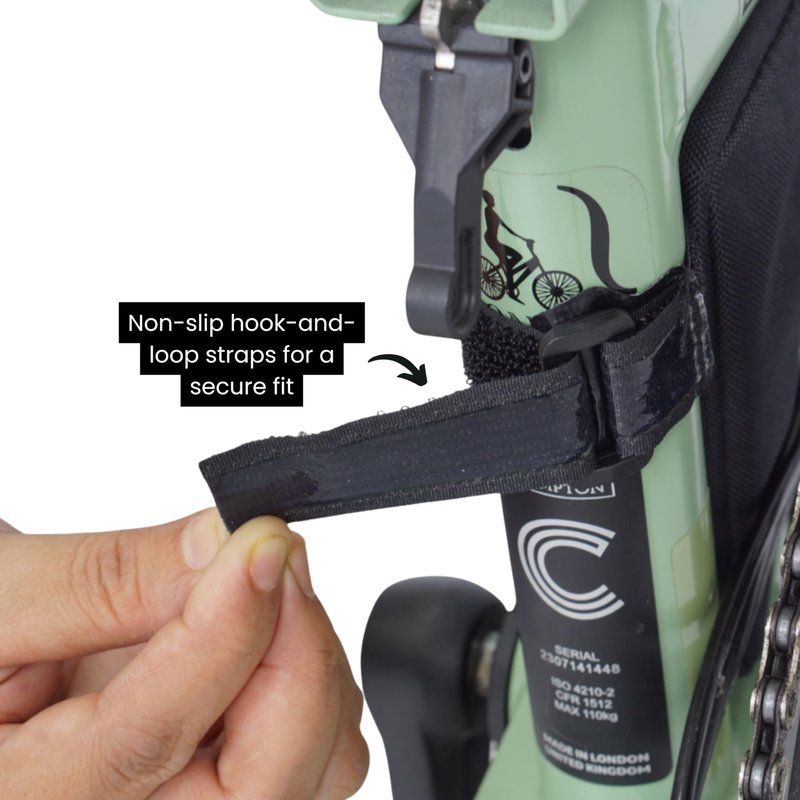 Vincita Boomerang Bag 3.0 – Frame Bag for Brompton Bike (A, C & P Line) – Anti-Slip Slim Tool Pouch with Magnetic Mount – Detachable Straps & Bright Lining – Fold-Compatible Storage (Grey)