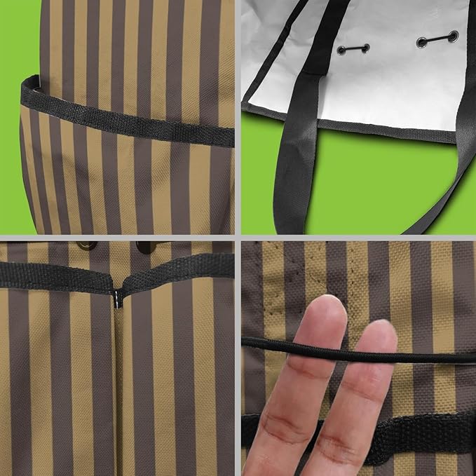 Classic Checkered Garden Tool Bag - Waterproof Garden Tote with 8 Pockets, Large Storage Home Organizer Gardening Tool Oxford Bag for Garden Tools Kits Holder, Gardening Gift for Women & Men