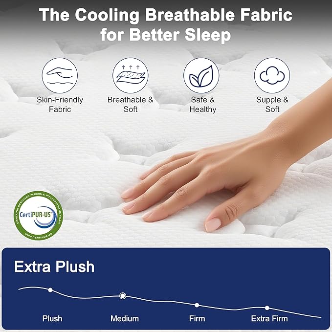 Full Mattress, 12 Inch Hybrid Full Size Mattress in a Box with Gel Memory Foam and Pocket Springs, Medium Firm Mattresses for Pressure Relief & Motion Isolation & Edge Support, Non-Fiberglass