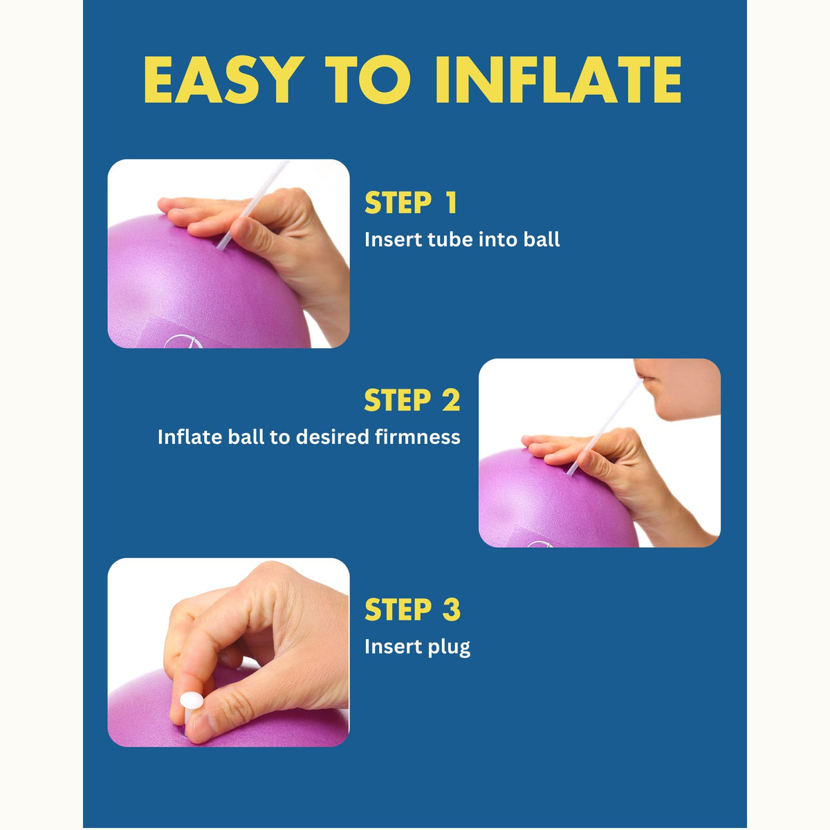 ProBody Pilates Small Exercise Ball - 9 Inch Workout Ball for Stability, Barre, Yoga, Core & Physical Therapy