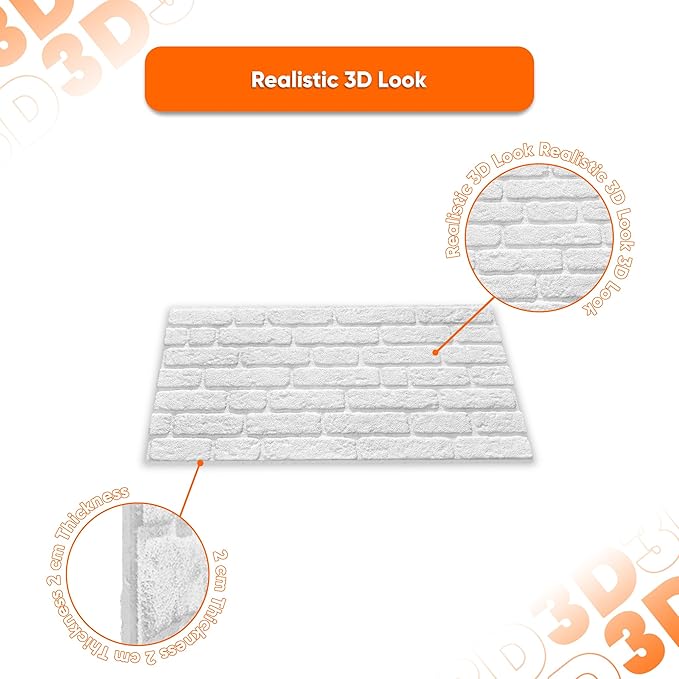 IZODEKOR 3D Wall Panels Brick Effect