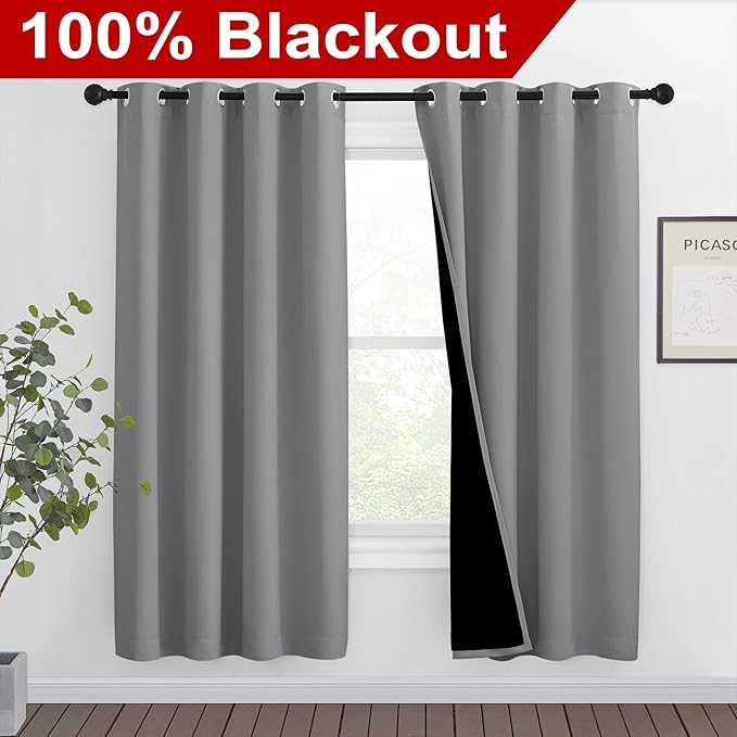 NICETOWN Full Shade Curtain Panels, Pair of Energy Smart & Noise Blocking Out