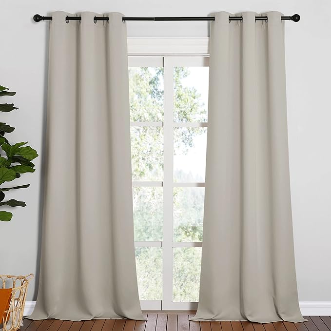 NICETOWN Room Darkening Curtain Panels 90 inches Long, Privacy Draperies