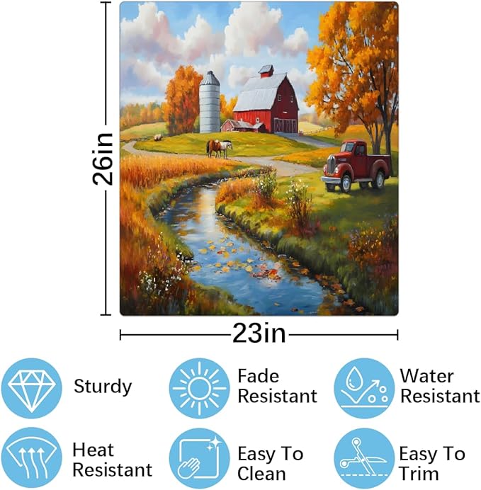 Autumn Farm Lake Trees Dishwasher Magnet Cover for The Front Magnetic Dishwasher Door Covers Dish Washer Sticker Wrap Home Decorative Appliances Panel Decal Kitchen Decor 23" x 26" (Magnetic)