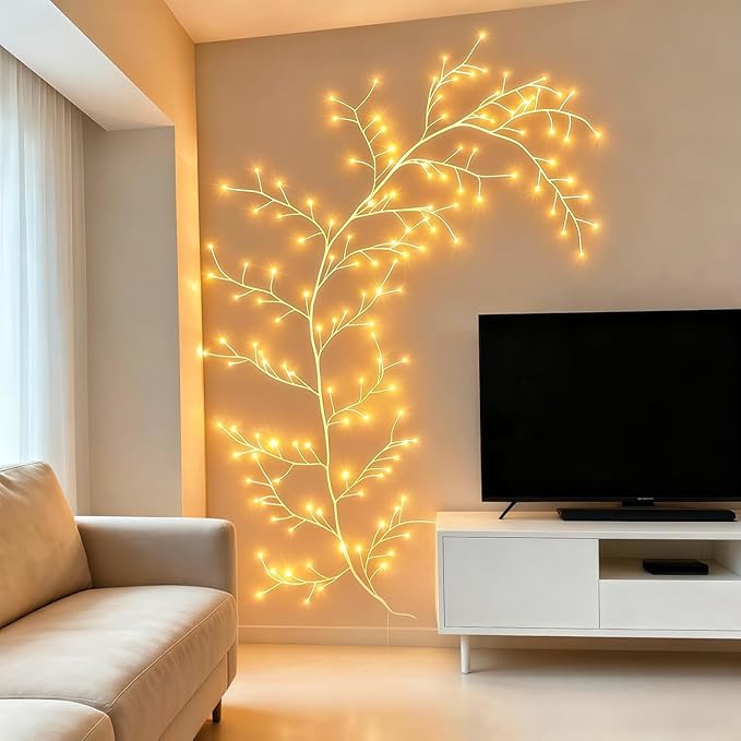 Willow Vine Lights with Remote for Wall: 7.5ft LED Enchanted Vines Lights DIY