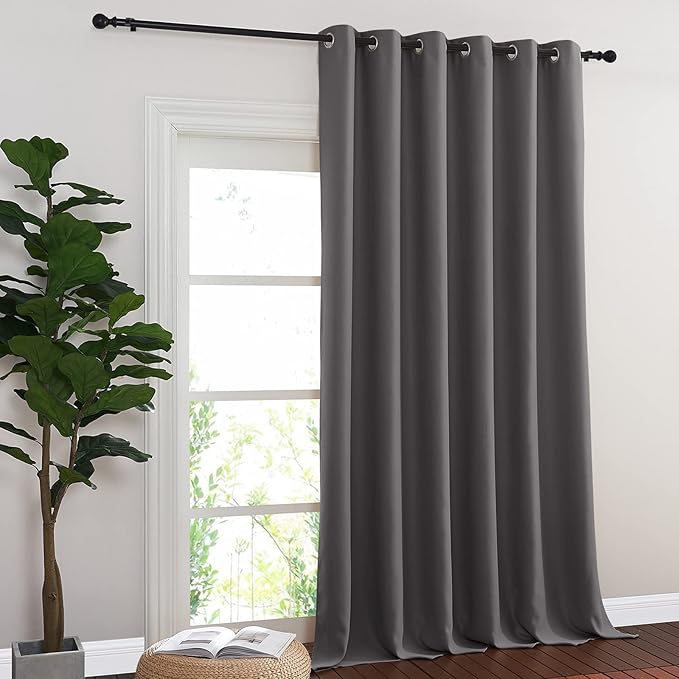NICETOWN Sliding Glass Door Curtain Extra Long 132 inches Long, Grommet Thermal